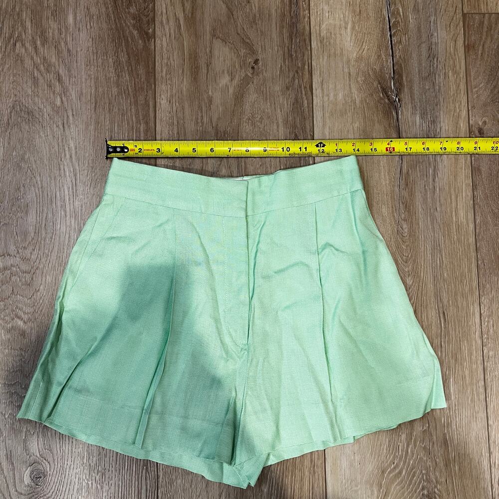 SANDRO Women's High-waisted Tailored Shorts Size 38/US 6 In Green - Picture 4 of 9